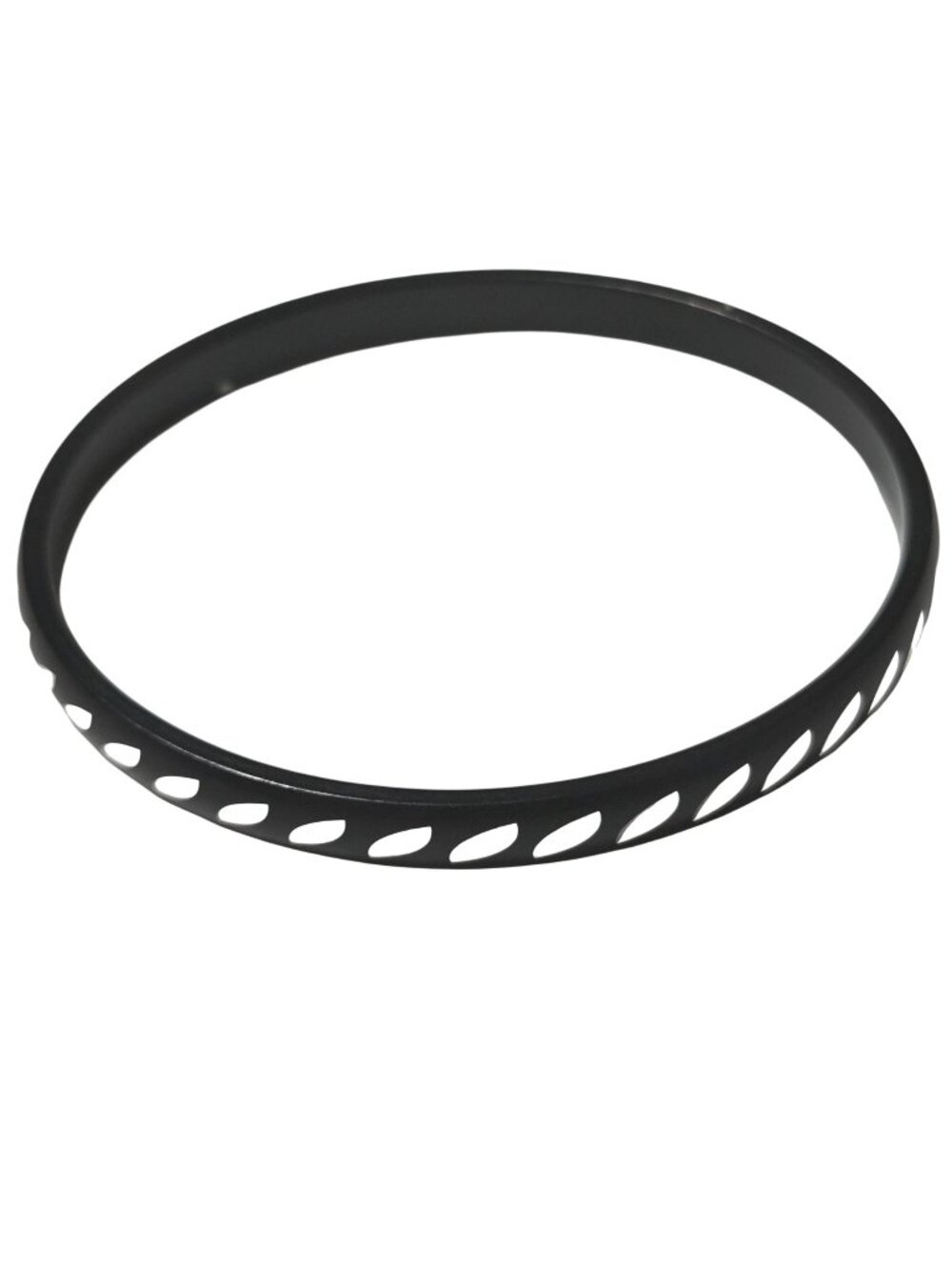 Modern Black Bangle Bracelet Leaf Cutout Minimalist Goth Fashion Jewelry Women